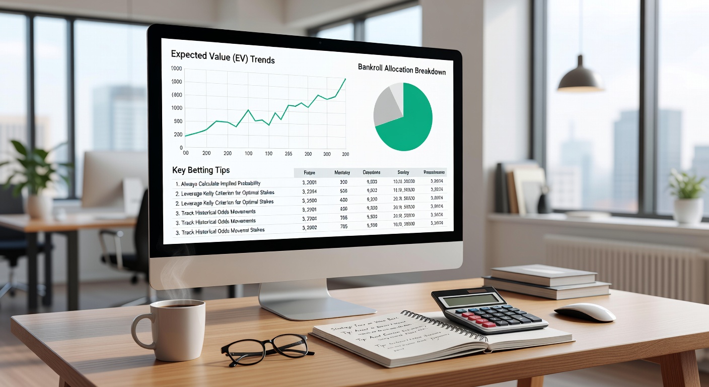 Graph showing bankroll growth curves for different strategies, with value betting line steadily rising above others amid volatile swings
