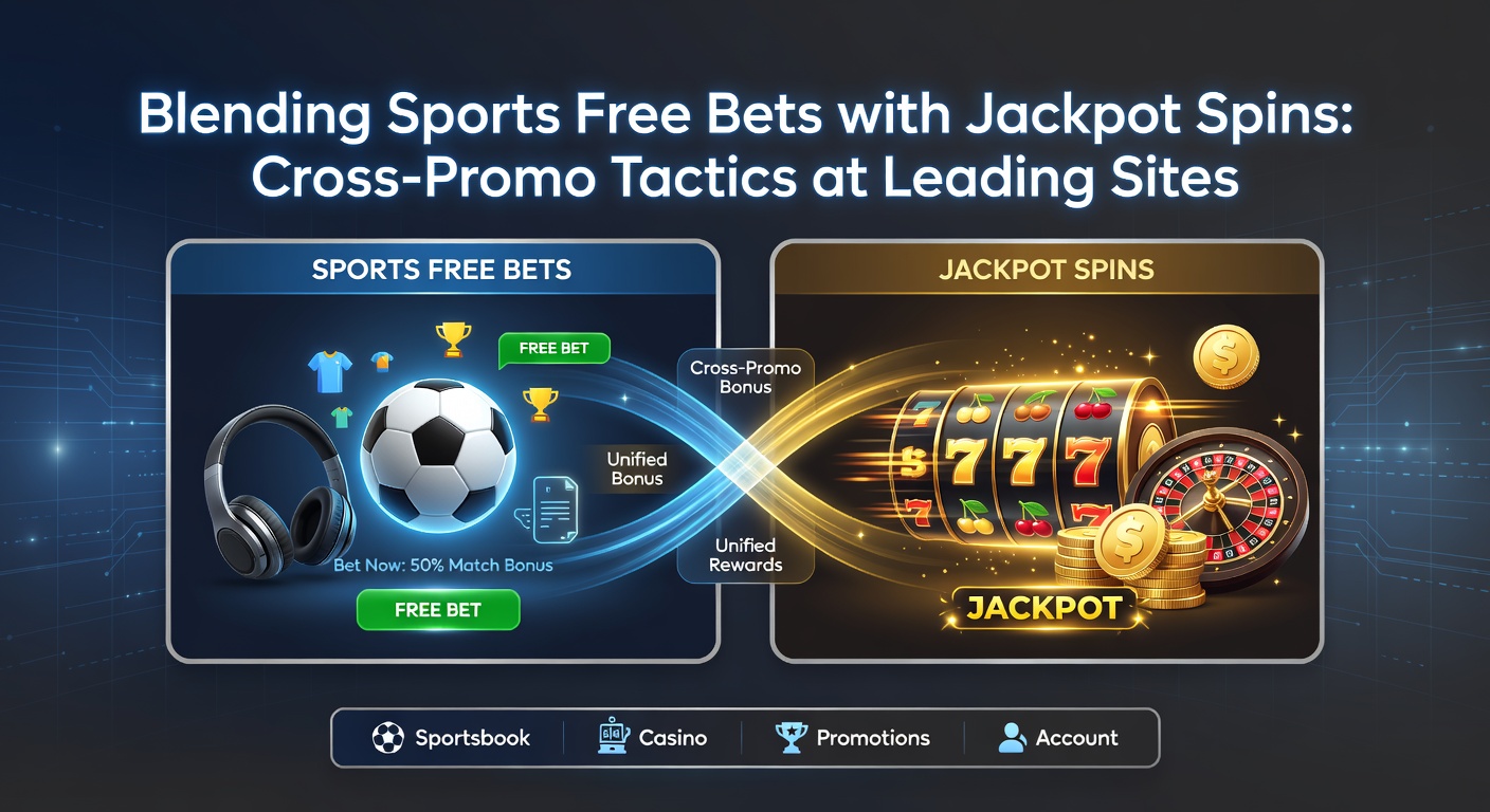 Screenshot of a betting app interface showing a cross-promo offer with sports free bet tokens and jackpot spin counters side by side