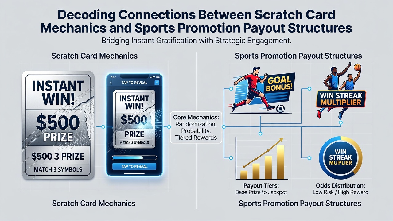 Comparison chart showing prize distribution curves for scratch cards and sports bonuses