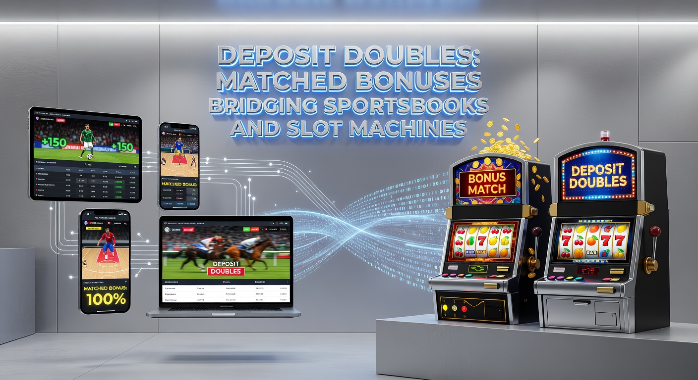 Infographic depicting a flowchart of deposit matching from sports bets to slot wins, with icons for wagering requirements and payout paths