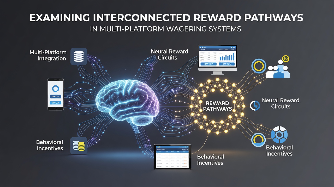 Diagram showing connected reward systems across multiple digital betting platforms and user interfaces