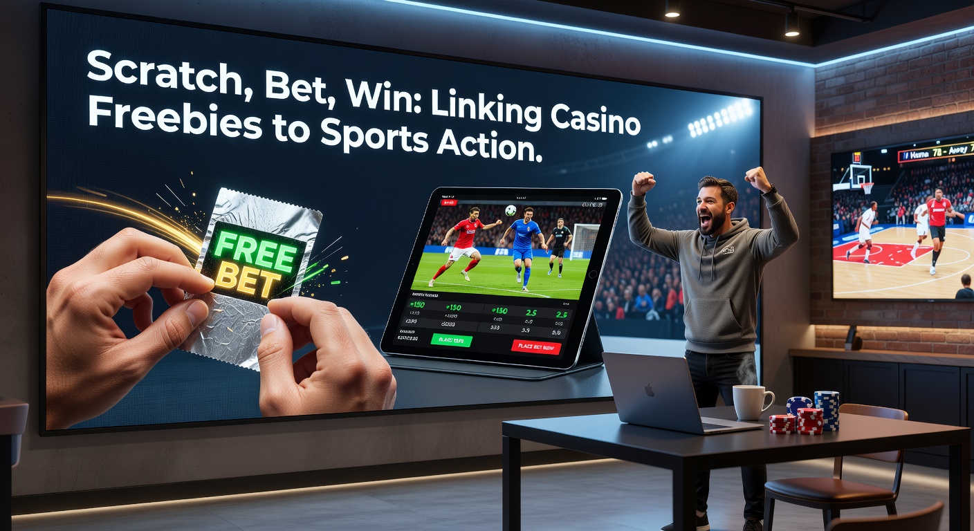 Sports betting interface connected to casino scratch wins, showing live odds and prizes