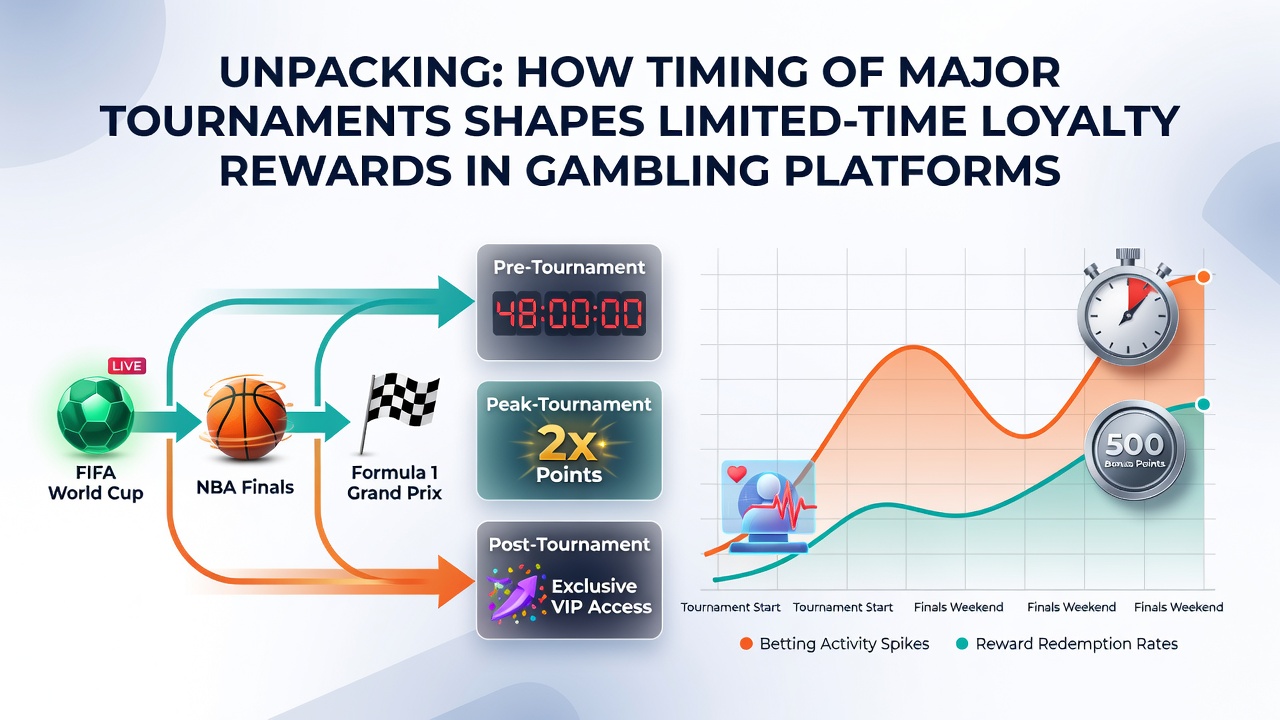 Timeline graphic illustrating how tournament phases trigger successive loyalty reward tiers